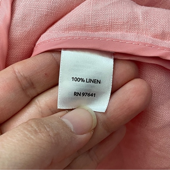 J.Jill Linen Dress pintuck midi womens Pink (large TALL) natural minimalist - Picture 5 of 6
